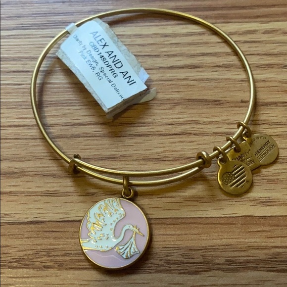 NEW! - Alex and Ani Pink Girl Special Delivery Bracelet - Picture 2 of 3
